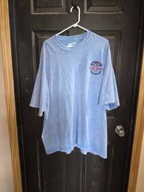 Men's Light Blue Washed Short-Sleeve Tee